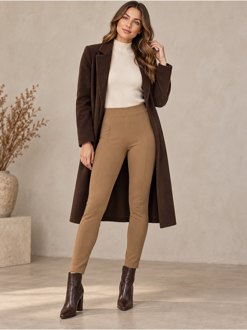 Premise Camel Tummy Control Pull-On Skinny Pants Size S